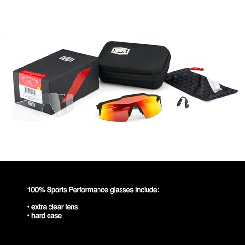 100% SPEEDCRAFT Sport Performance Cycling Sunglasses with HD Interchangeable Lens in Lightweight TR90 Frame